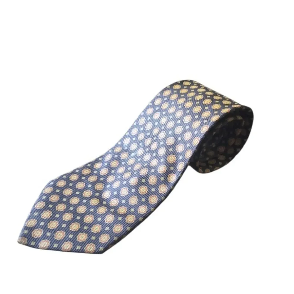 VTG Brooks Brothers Makers Silk Tie Medallion Neat Pattern Italy USA Designer